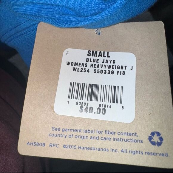 Champion Blue and Yellow Cropped Sweatshirt - Picture 4 of 4